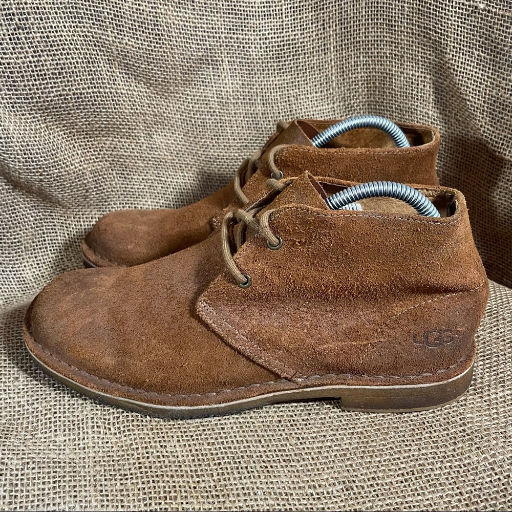 Ugg Leighton Brown Textured Leather Chukka Boot